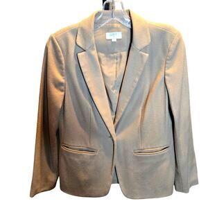 Loft 4P Brown Button Women's Blazer Jacket Suit Coat Petite Size PS SP Small